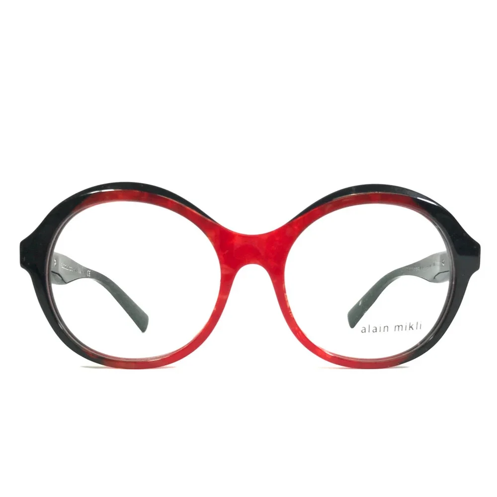 Alain Mikli Eyeglasses Frames Floretta A03118 005 Black Red Marble 54-18-140